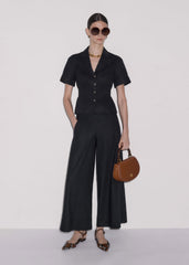 Black Crop Wide-Leg Pant meandem