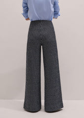 Navy Textured Wide-Leg Pant meandem