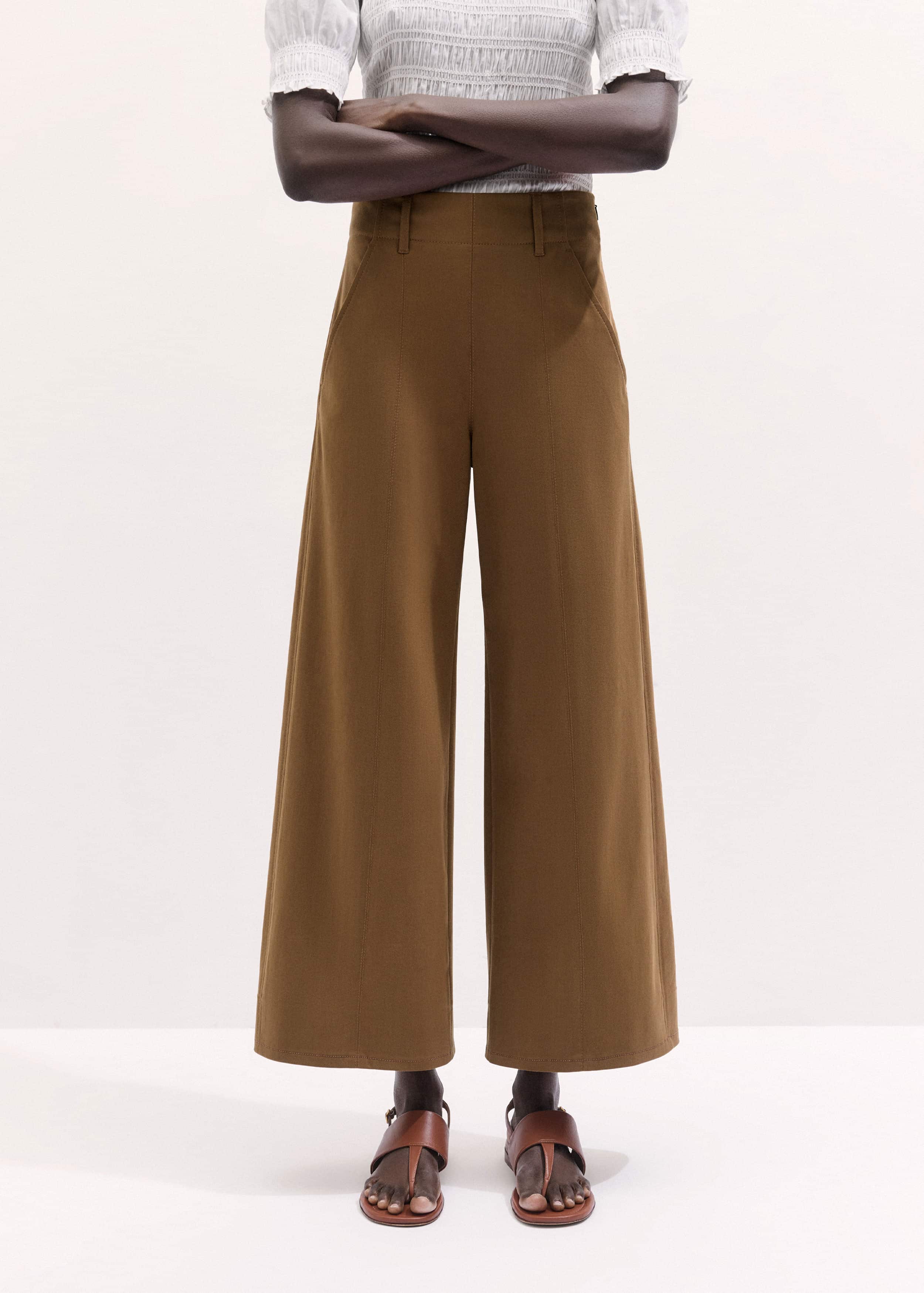 Brown Wide Crop Pant meandem