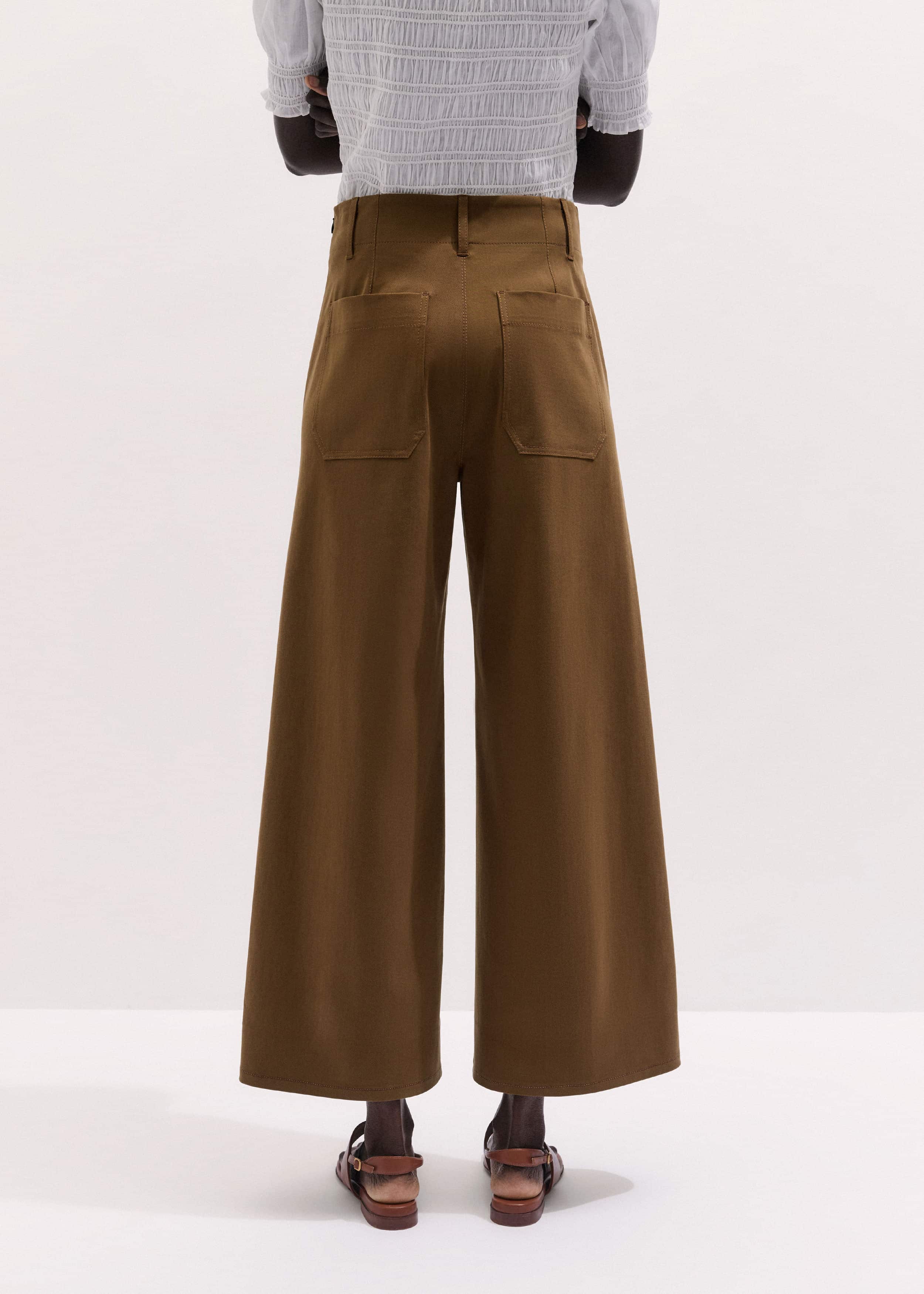 Brown Wide Crop Pant meandem