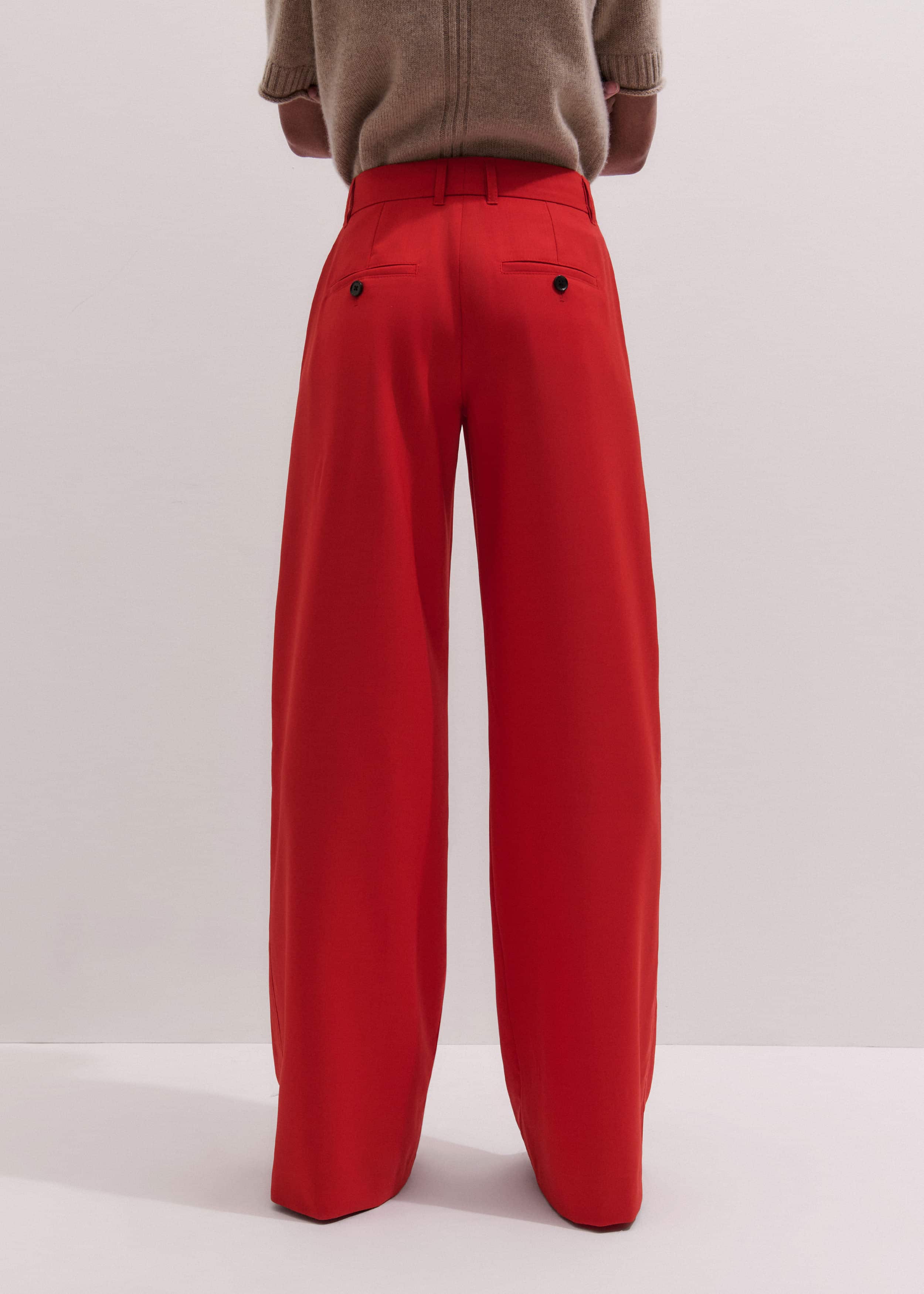 Red Perfect Wide Pleat Front Pant meandem