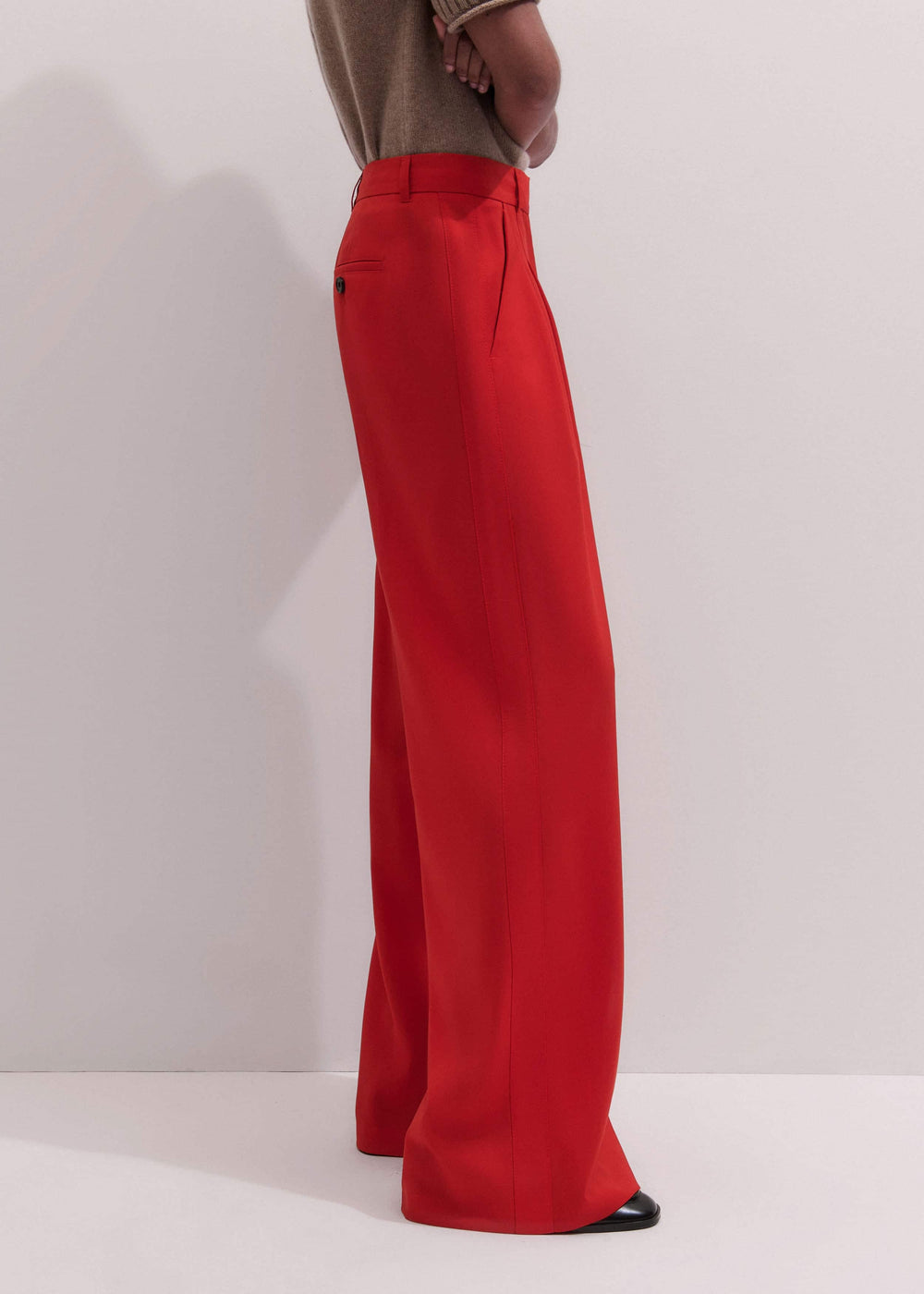 Red Perfect Wide Pleat Front Pant meandem