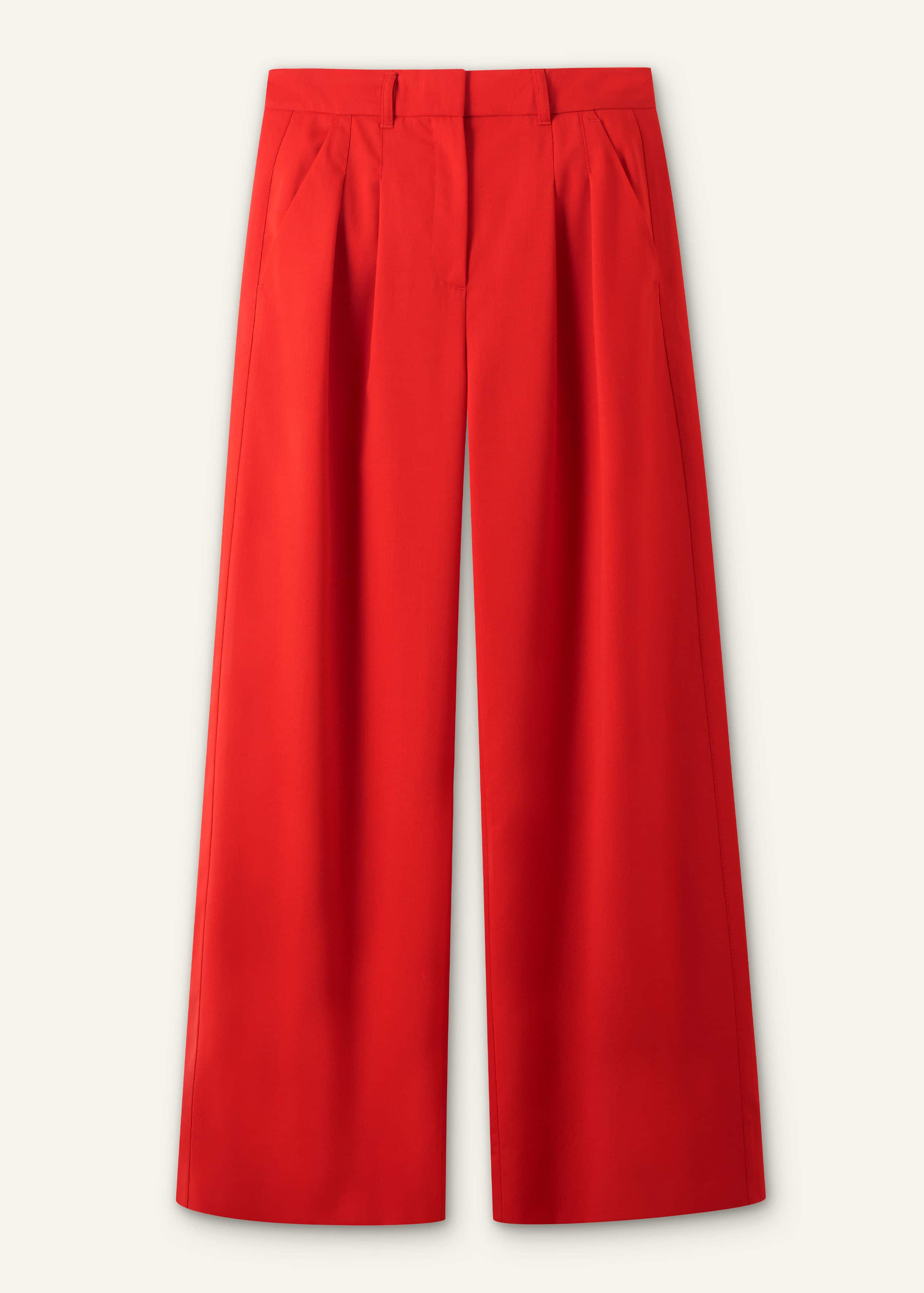 Red Perfect Wide Pleat Front Pant meandem