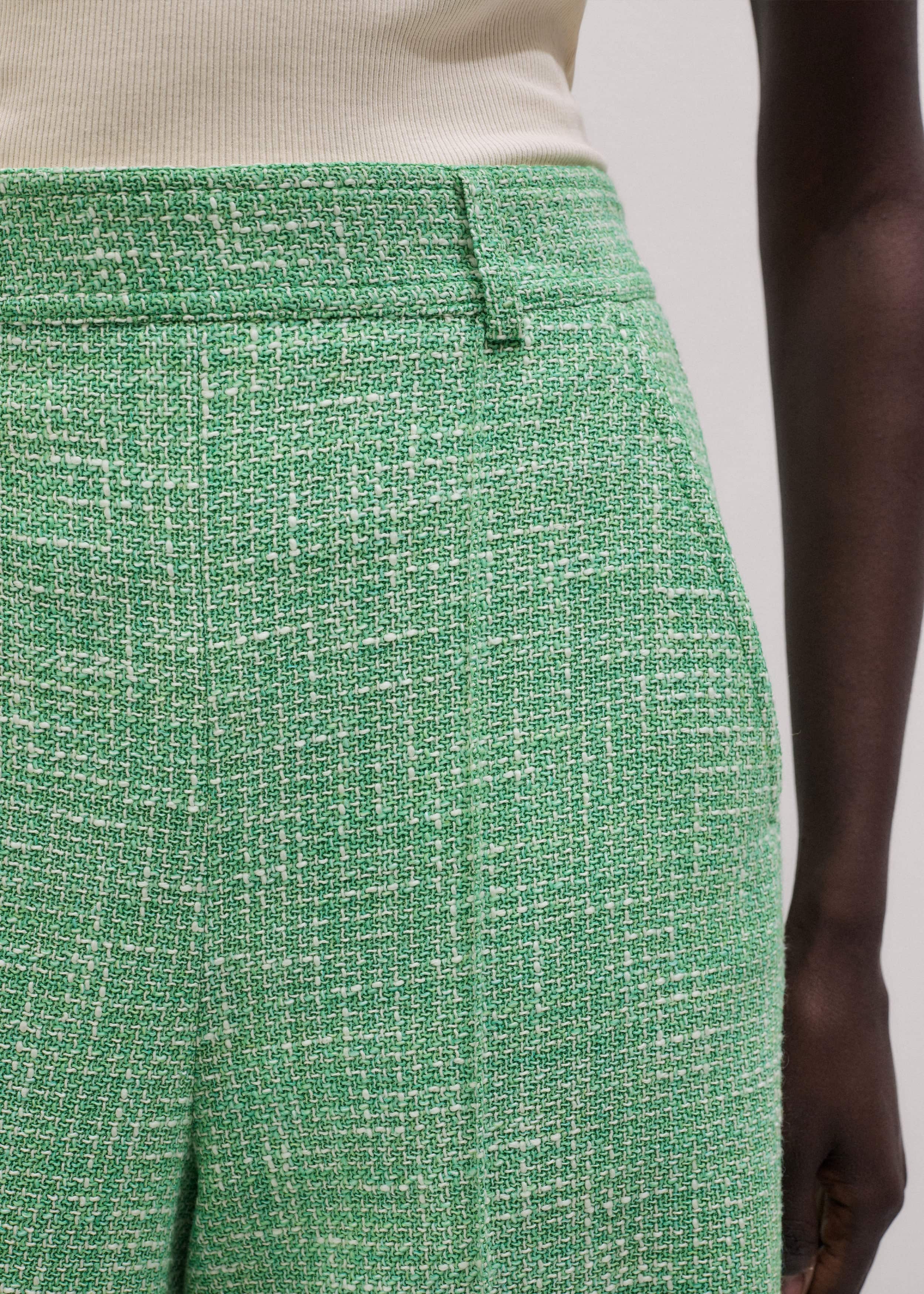 Green Textured Wide-Leg Pant meandem