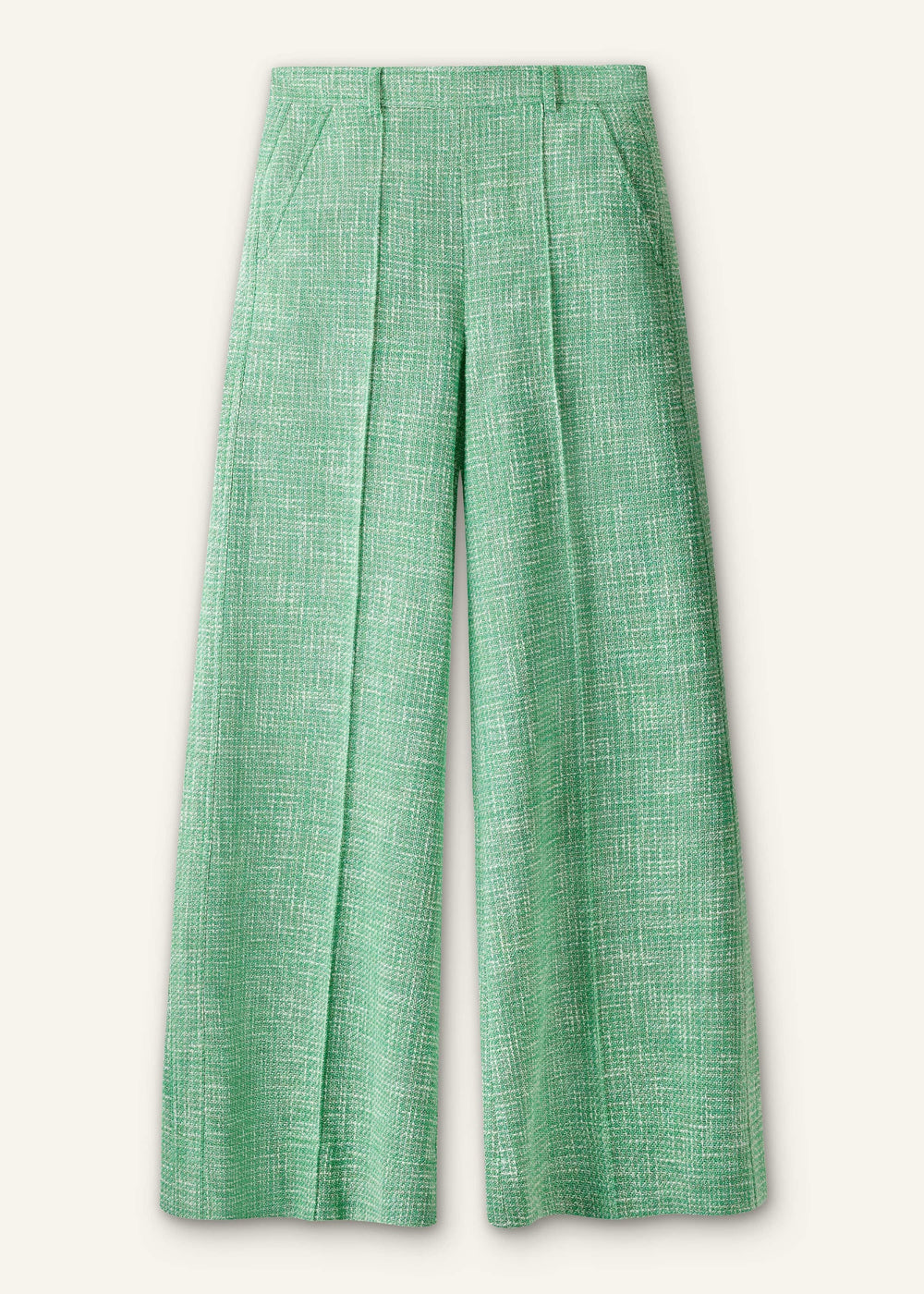Green Textured Wide-Leg Pant meandem