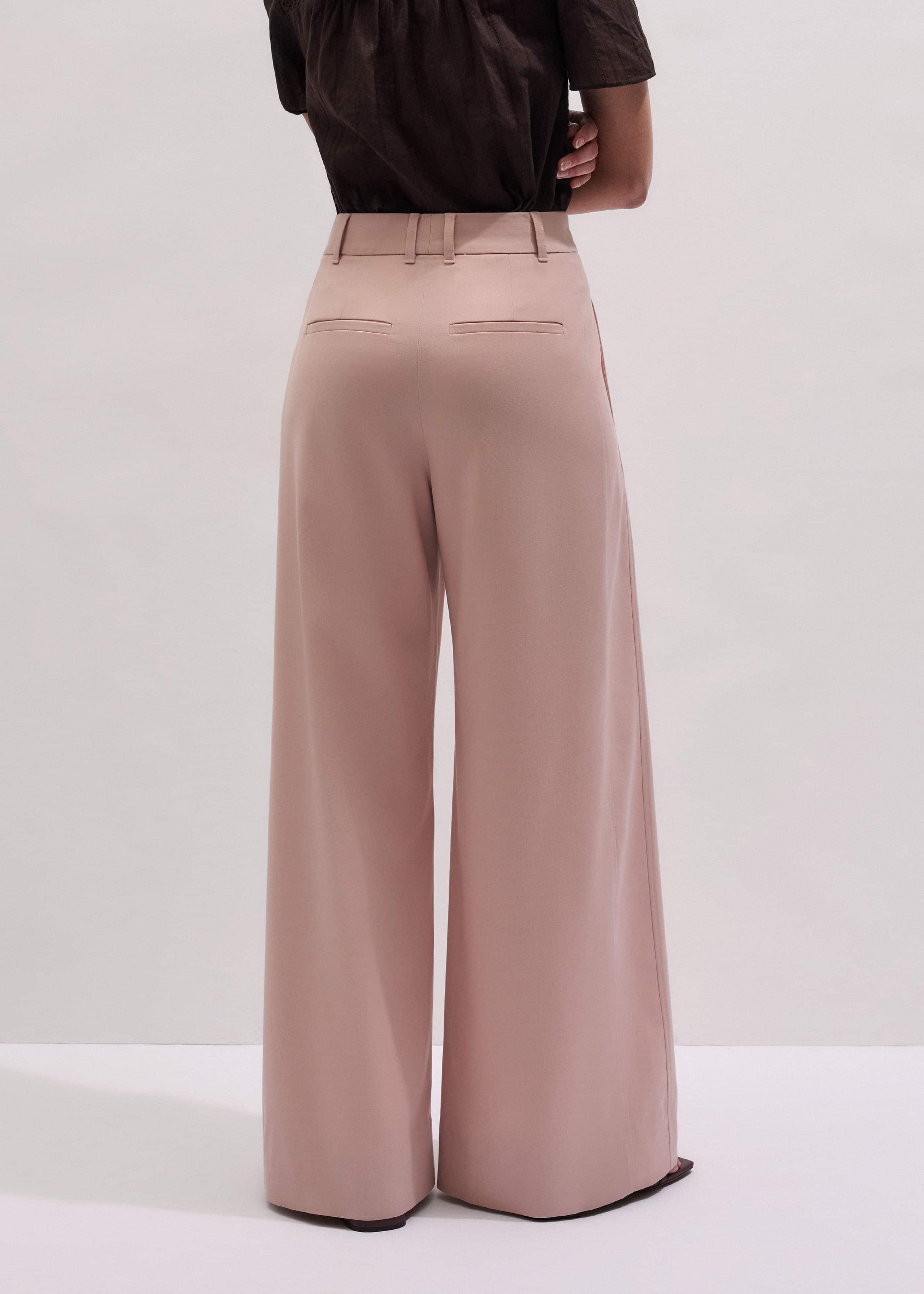 Pink Pleat Wide-Leg Pant meandem