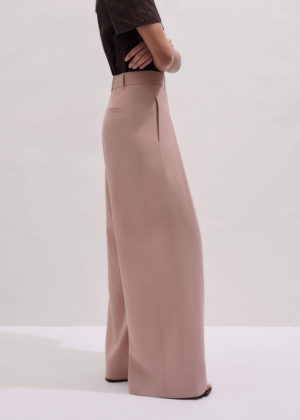Pink Pleat Wide-Leg Pant meandem