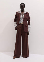 Cinnamon Pinstripe Wide-Leg Pant meandem