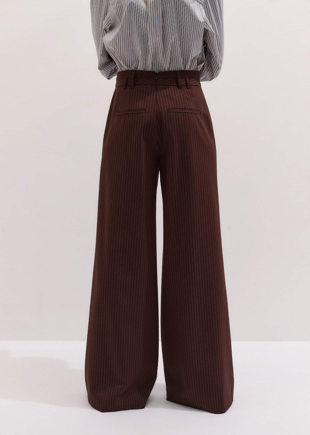 Cinnamon Pinstripe Wide-Leg Pant meandem
