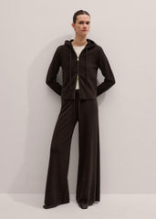 Brown Cashmere Wide-Leg Knit Pant meandem