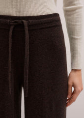 Brown Cashmere Wide-Leg Knit Pant meandem