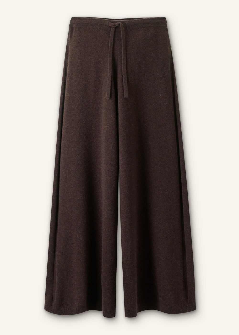 Brown Cashmere Wide-Leg Knit Pant meandem