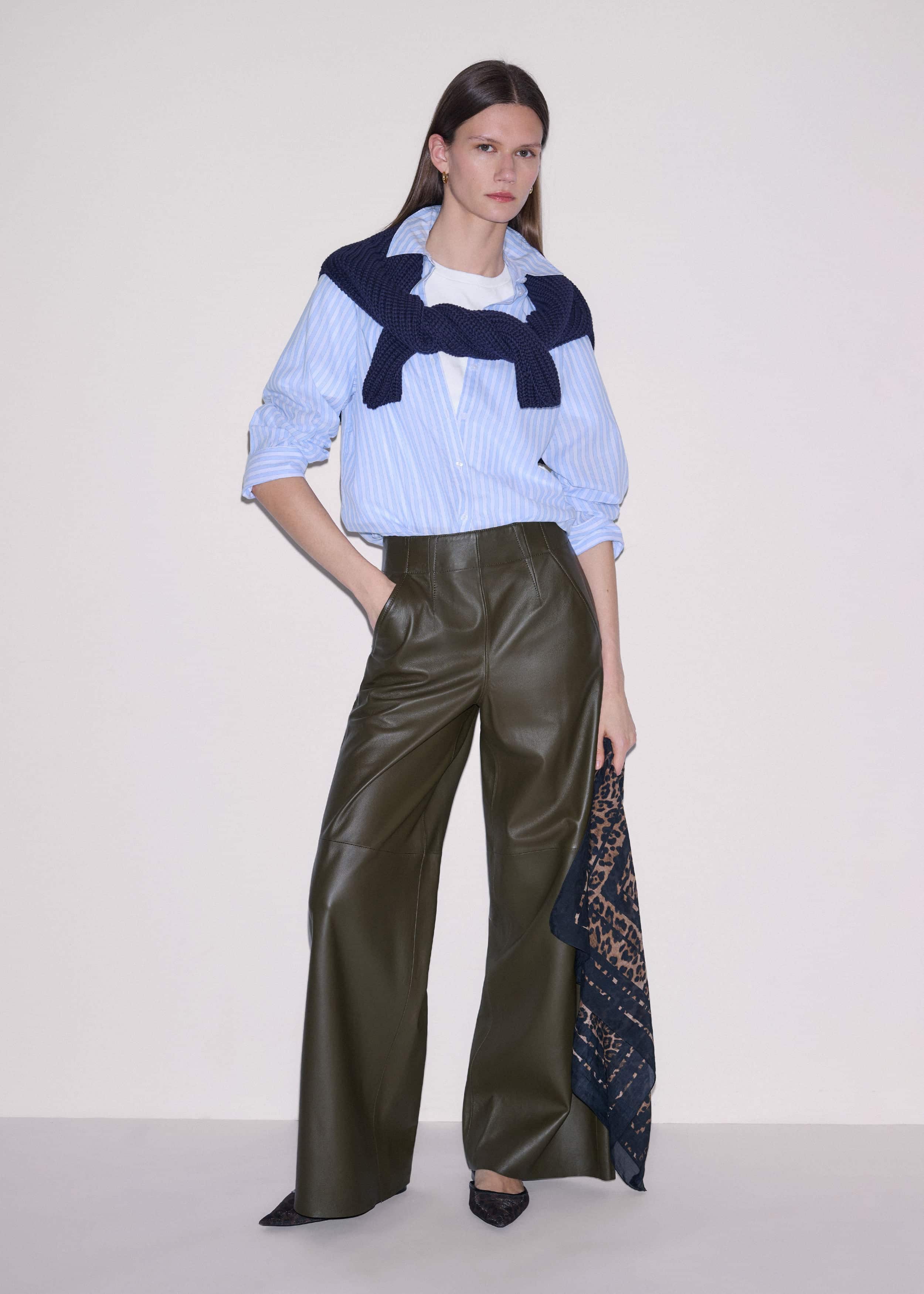 Olive Green Wide-Leg Pant meandem