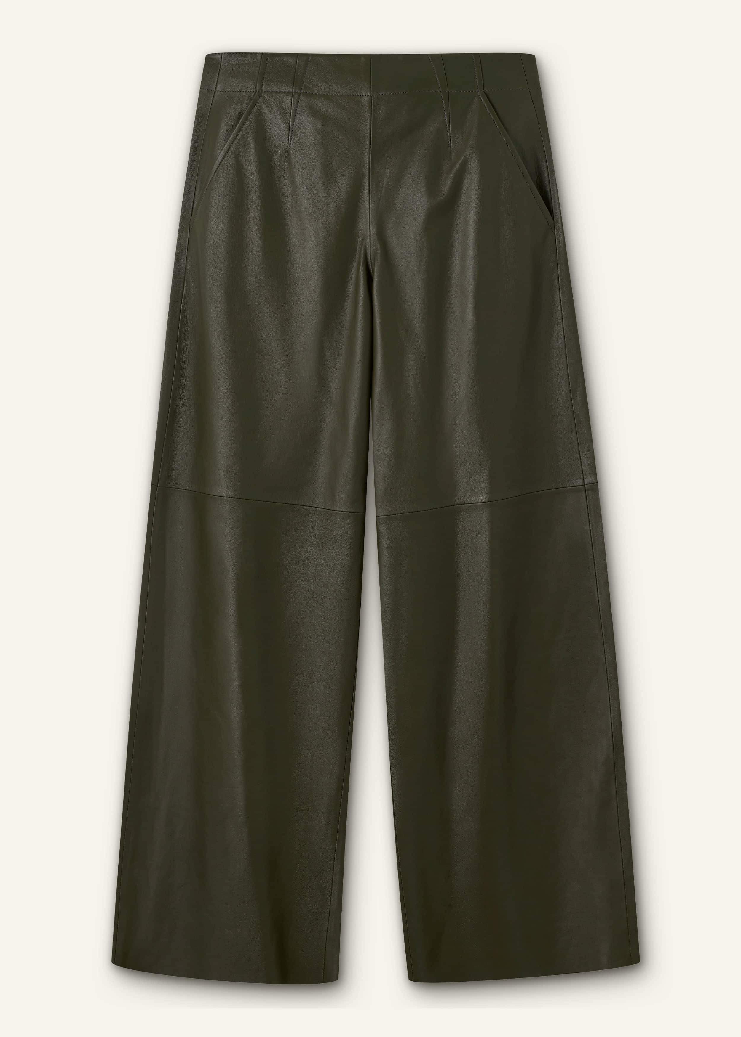 Olive Green Wide-Leg Pant meandem