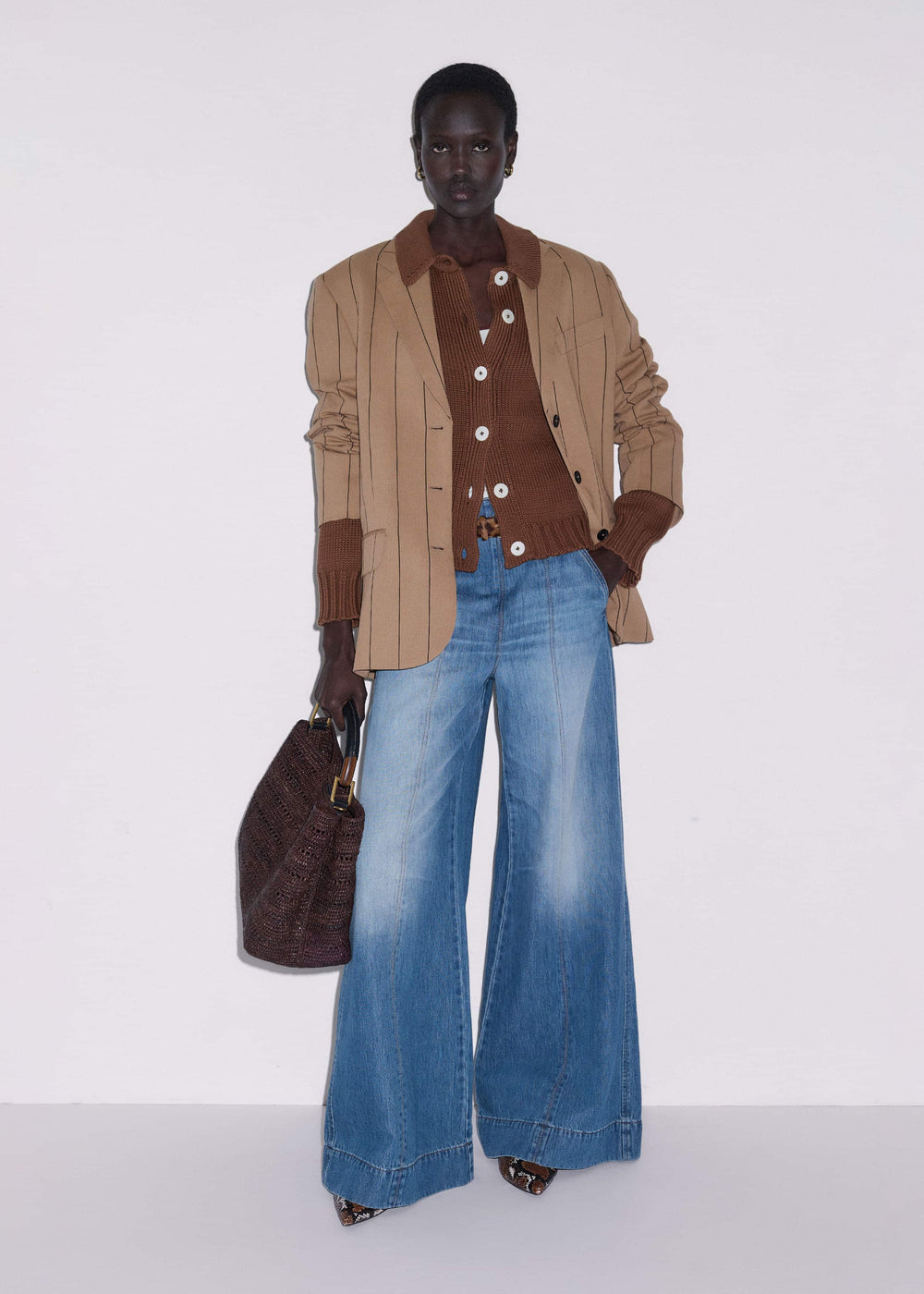Mid-Blue High Waist Wide Jean meandem