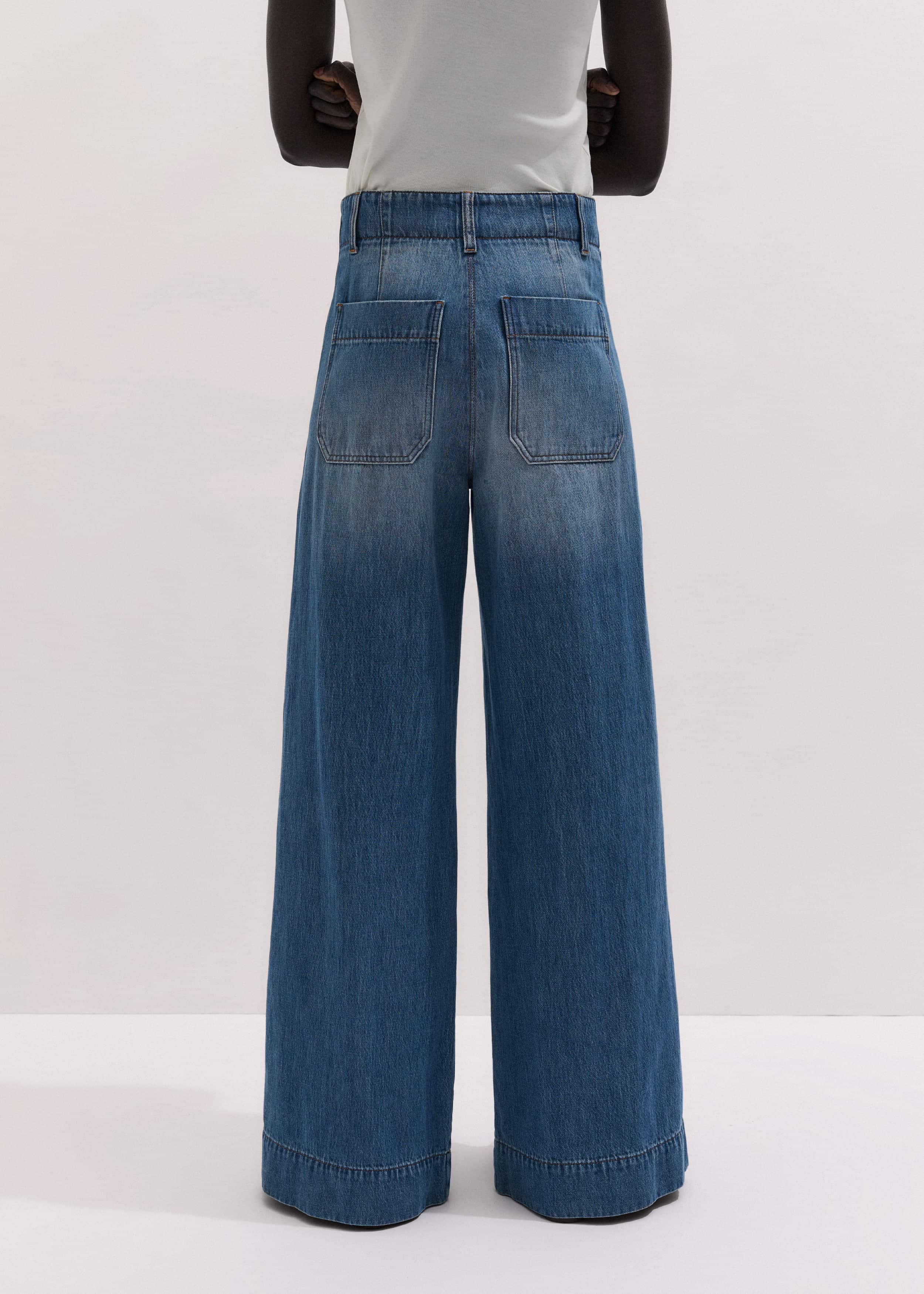 Mid-Blue High Waist Wide Jean meandem