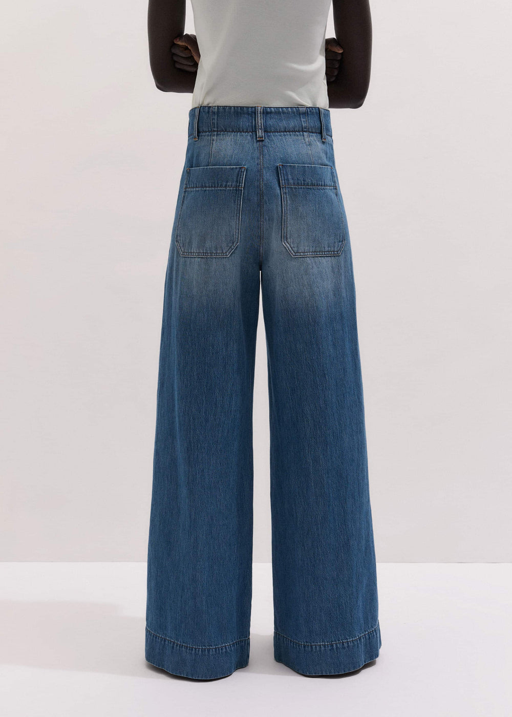Mid-Blue High Waist Wide Jean meandem