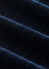 Navy Wool Pinstripe Wide-Leg Pant meandem