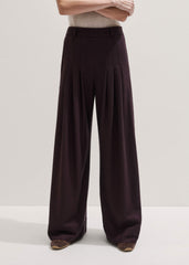 Red Wool Multi Pleat Wide-Leg Pant meandem