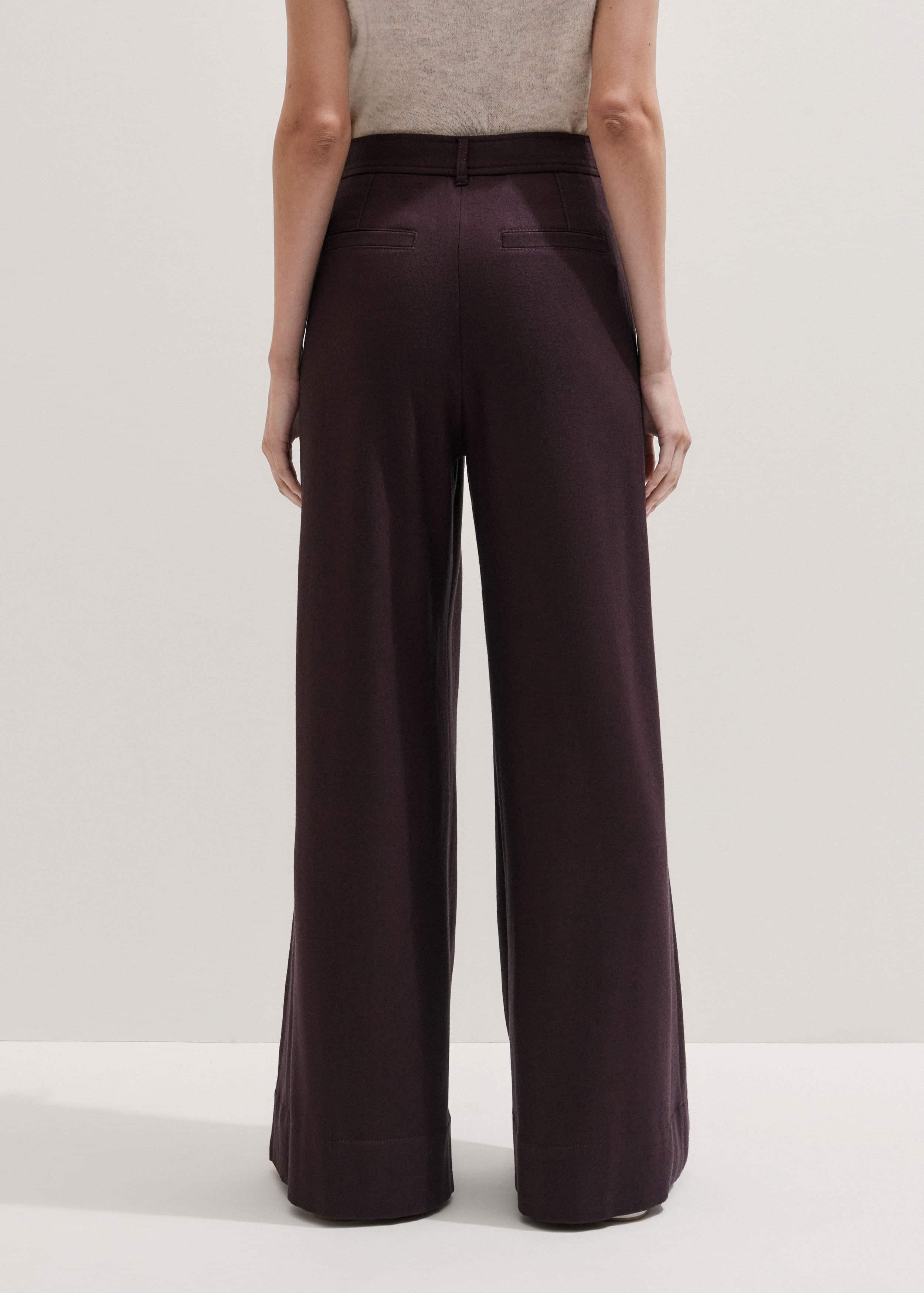 Red Wool Multi Pleat Wide-Leg Pant meandem