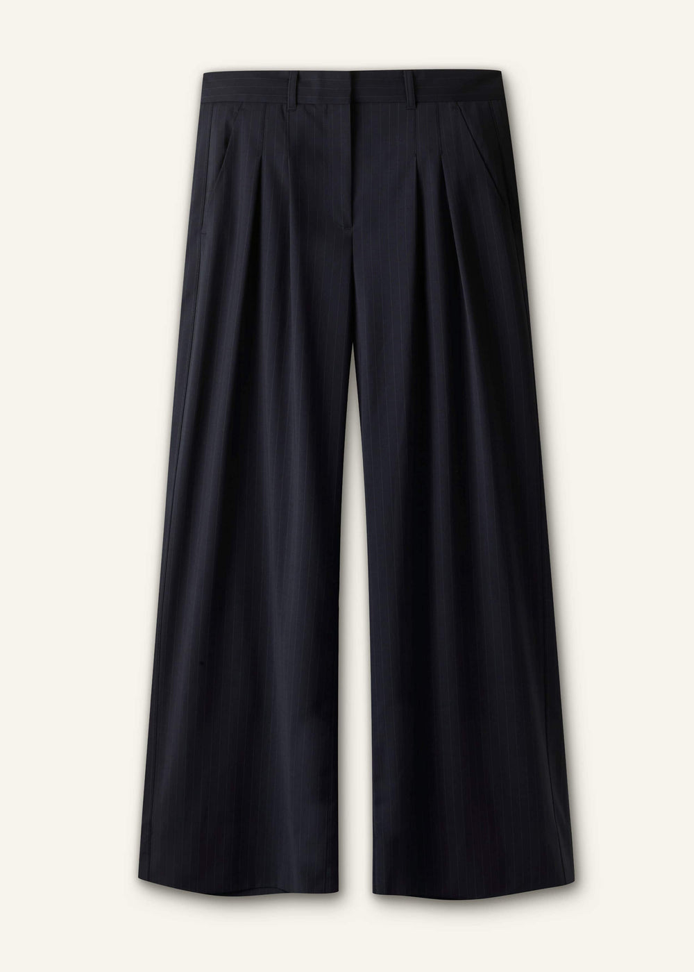Navy Pinstripe Pleat Front Man Pant meandem