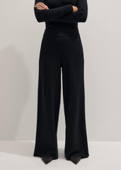 Black Silk Knit Evening Palazzo Pant meandem