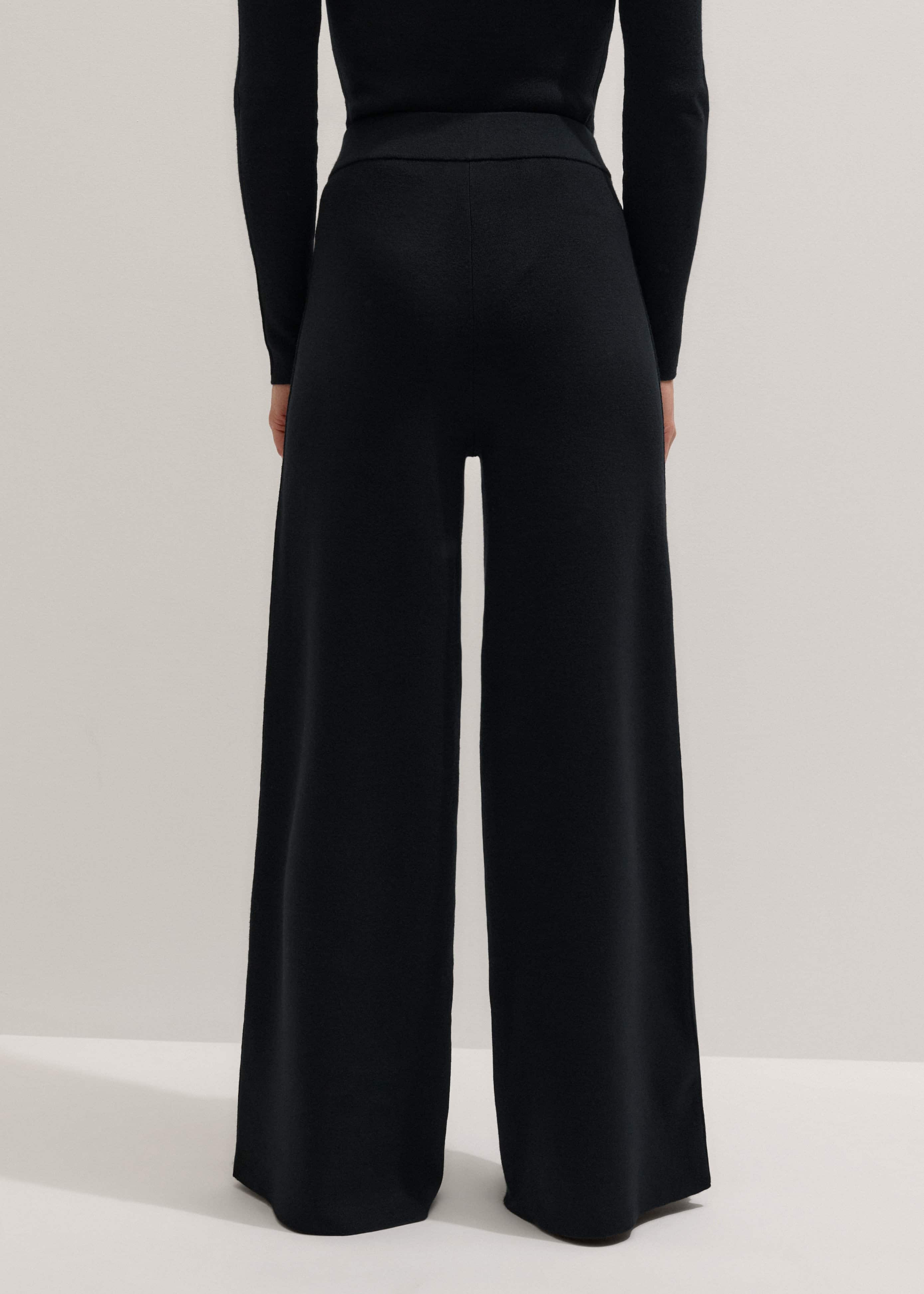 Black Silk Knit Evening Palazzo Pant meandem
