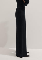 Black Silk Knit Evening Palazzo Pant meandem