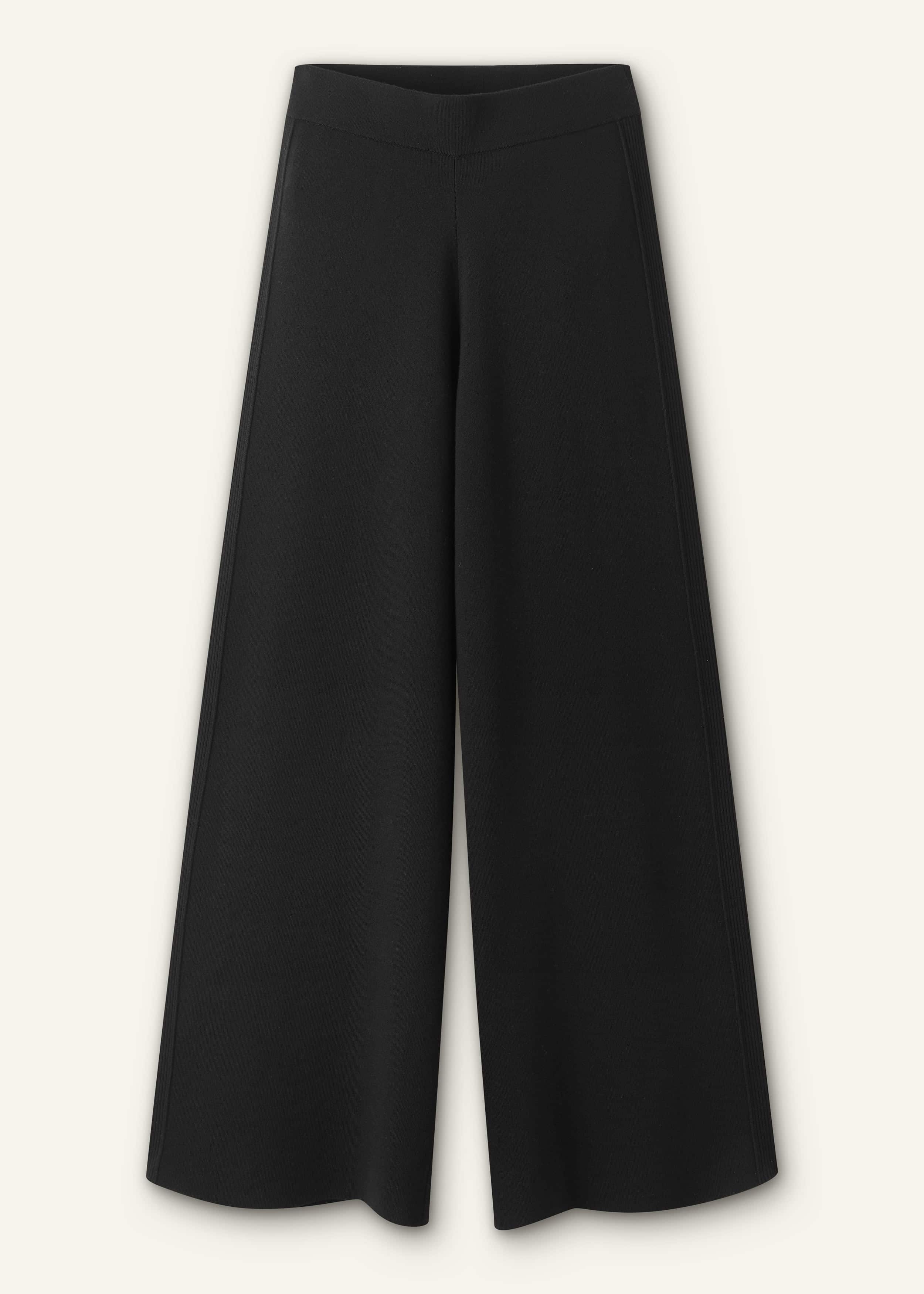 Black Silk Knit Evening Palazzo Pant meandem