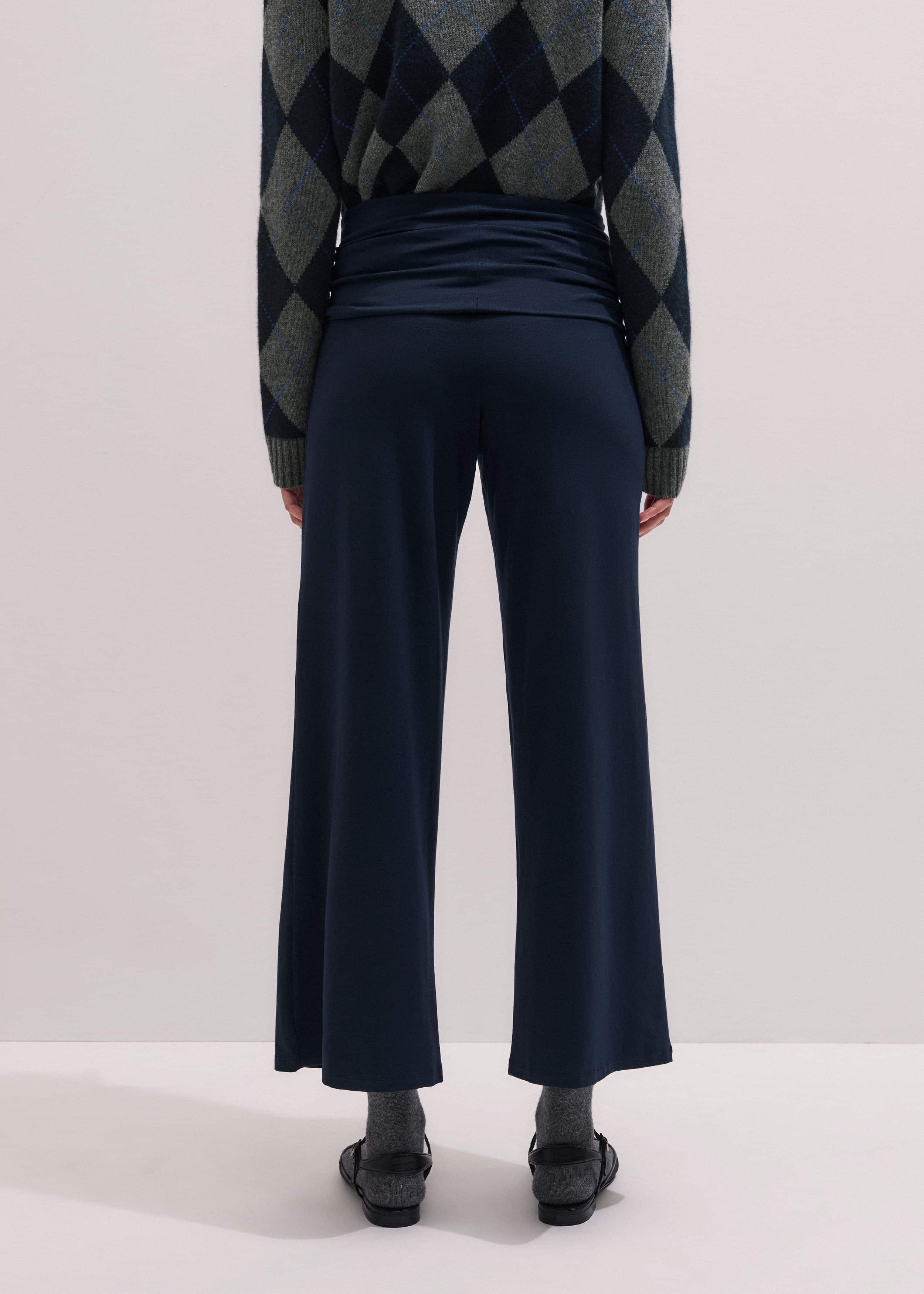 Crop Palazzo Pant - Dark Navy Travel Pants |Vacation Shop meandem