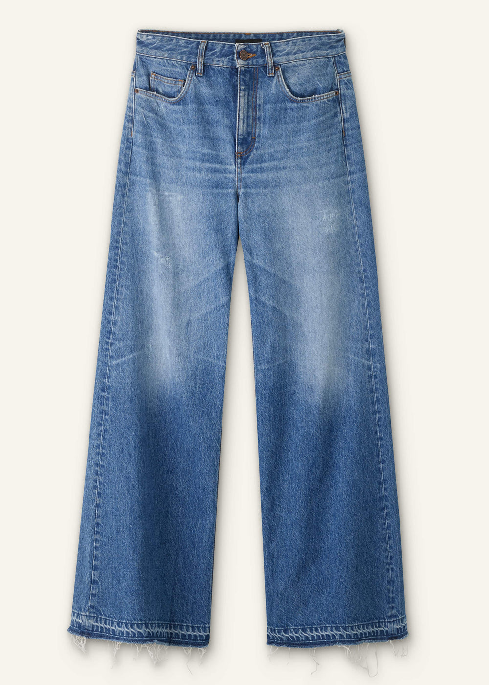 Blue Distressed Ultimate Wide-Leg Jean meandem