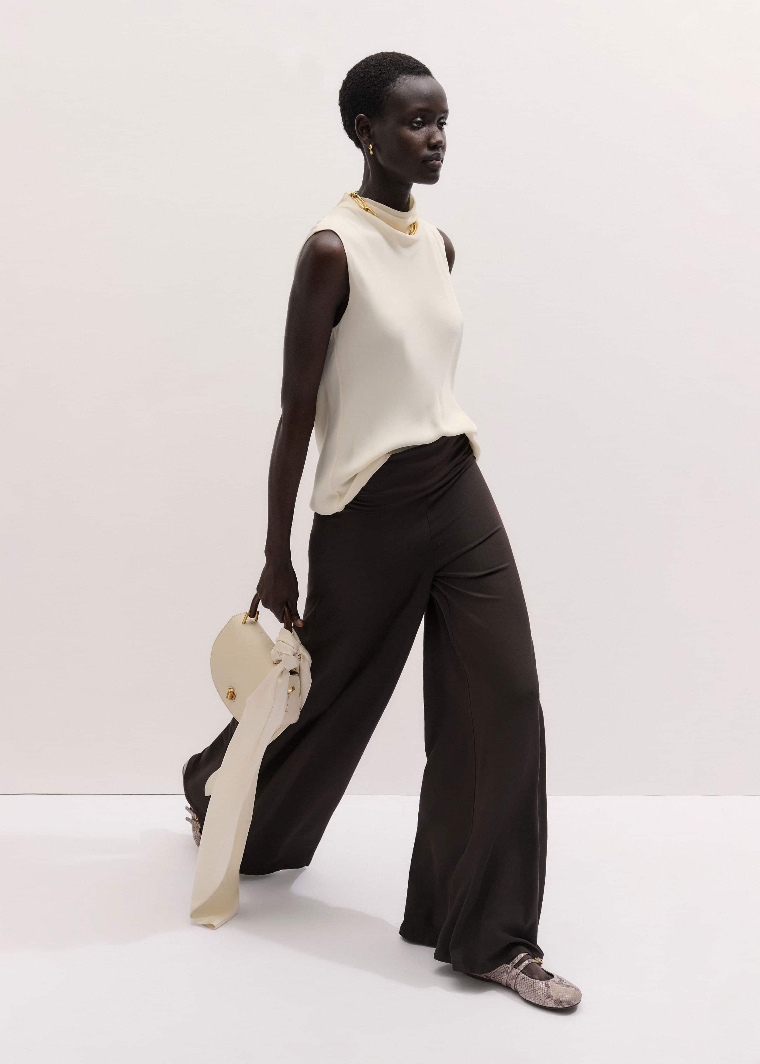 Brown Super Wide Palazzo Pant meandem