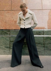 Black Wide-Leg Pleat Pant meandem