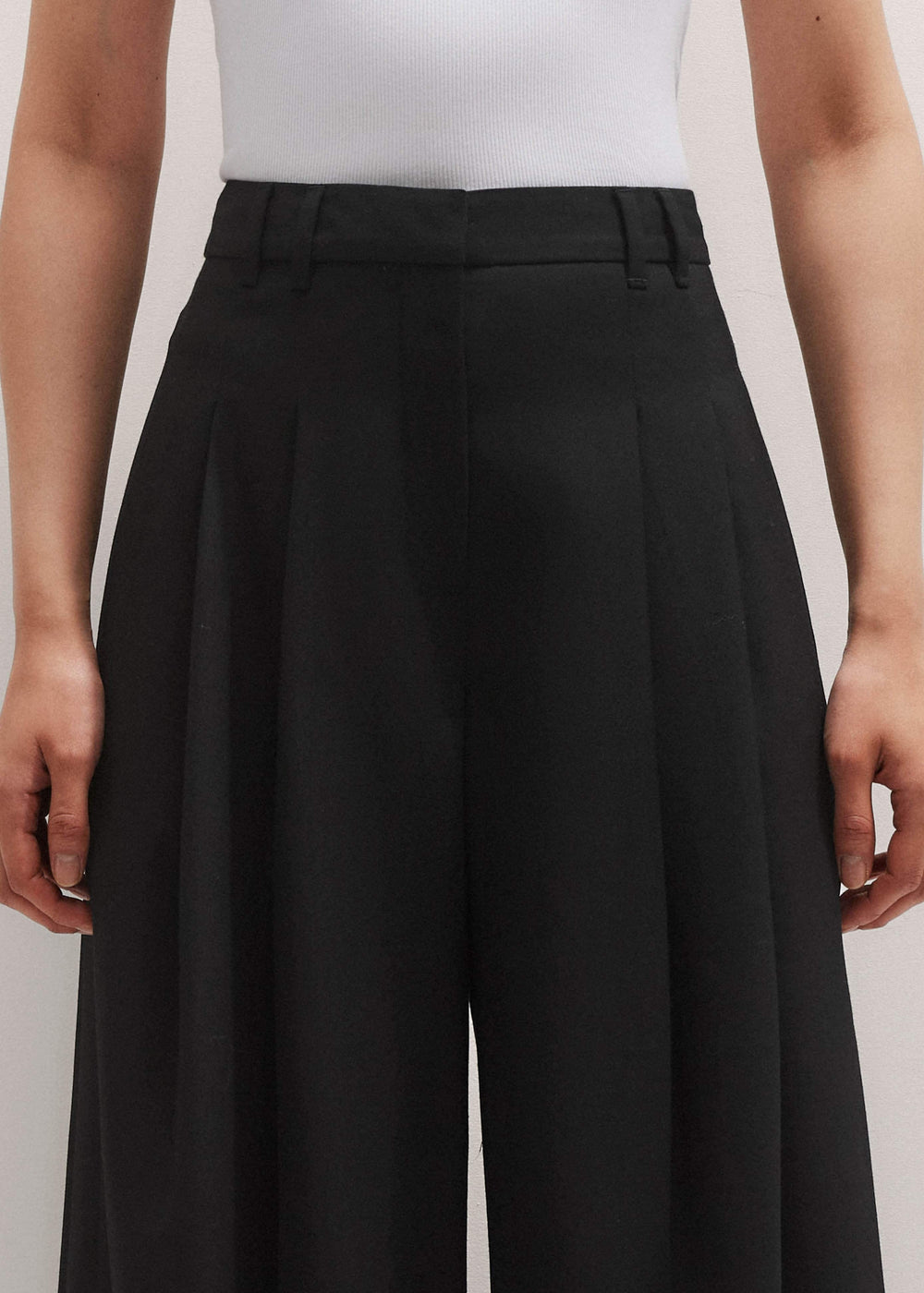Black Wide-Leg Pleat Pant meandem
