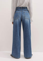 Blue Relaxed Baggy Wide-Leg Jean meandem