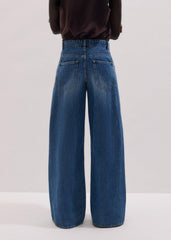 Blue Relaxed Baggy Wide-Leg Jean meandem