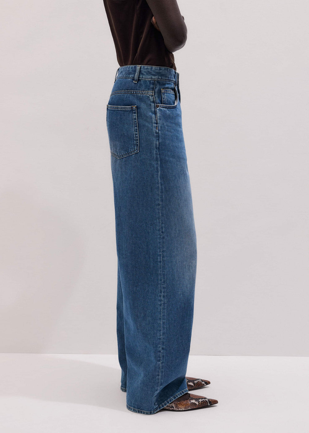 Blue Relaxed Baggy Wide-Leg Jean meandem