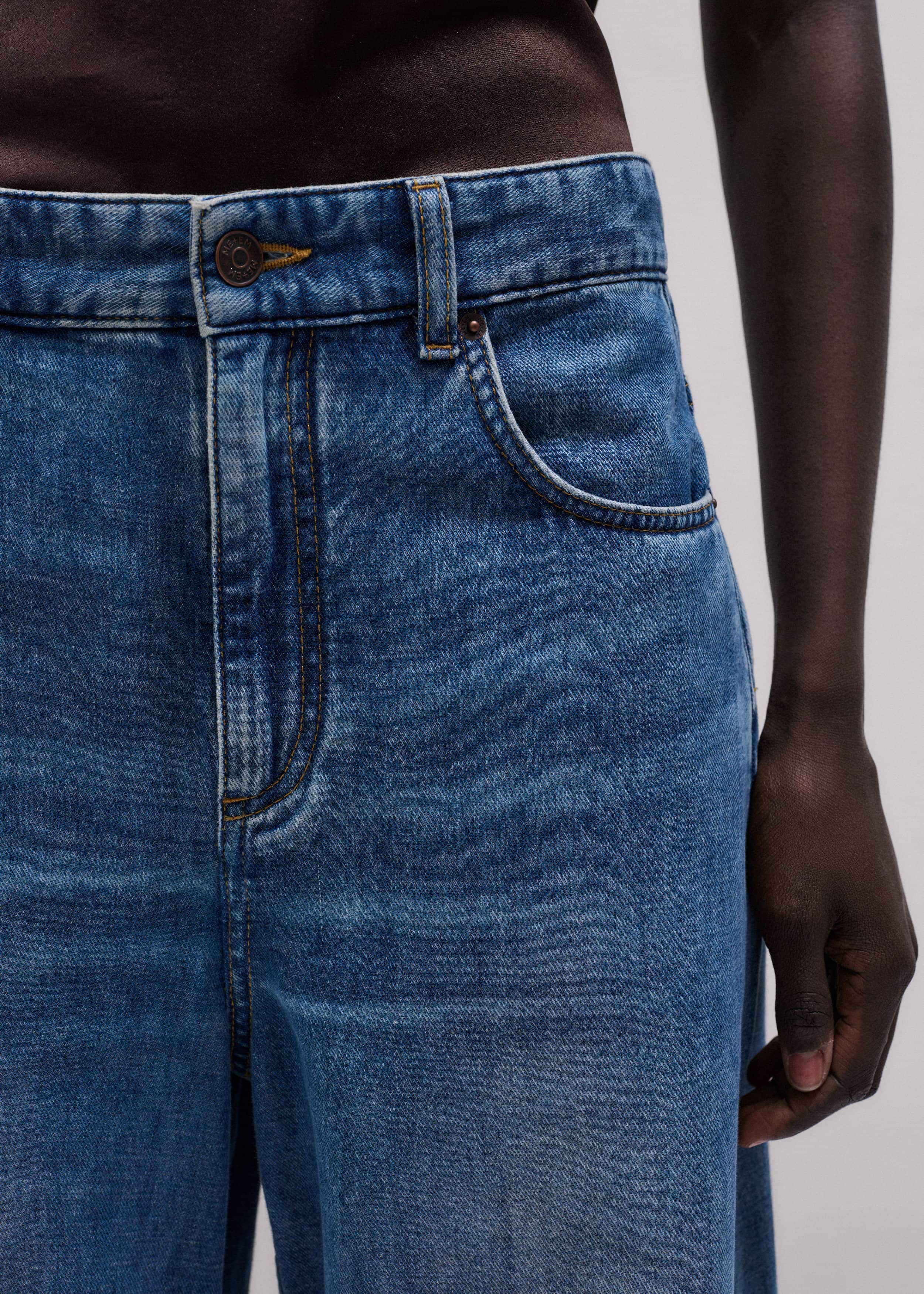 Blue Relaxed Baggy Wide-Leg Jean meandem