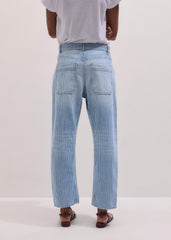 Blue Micro Stripe Engineered Leg Jean meandem