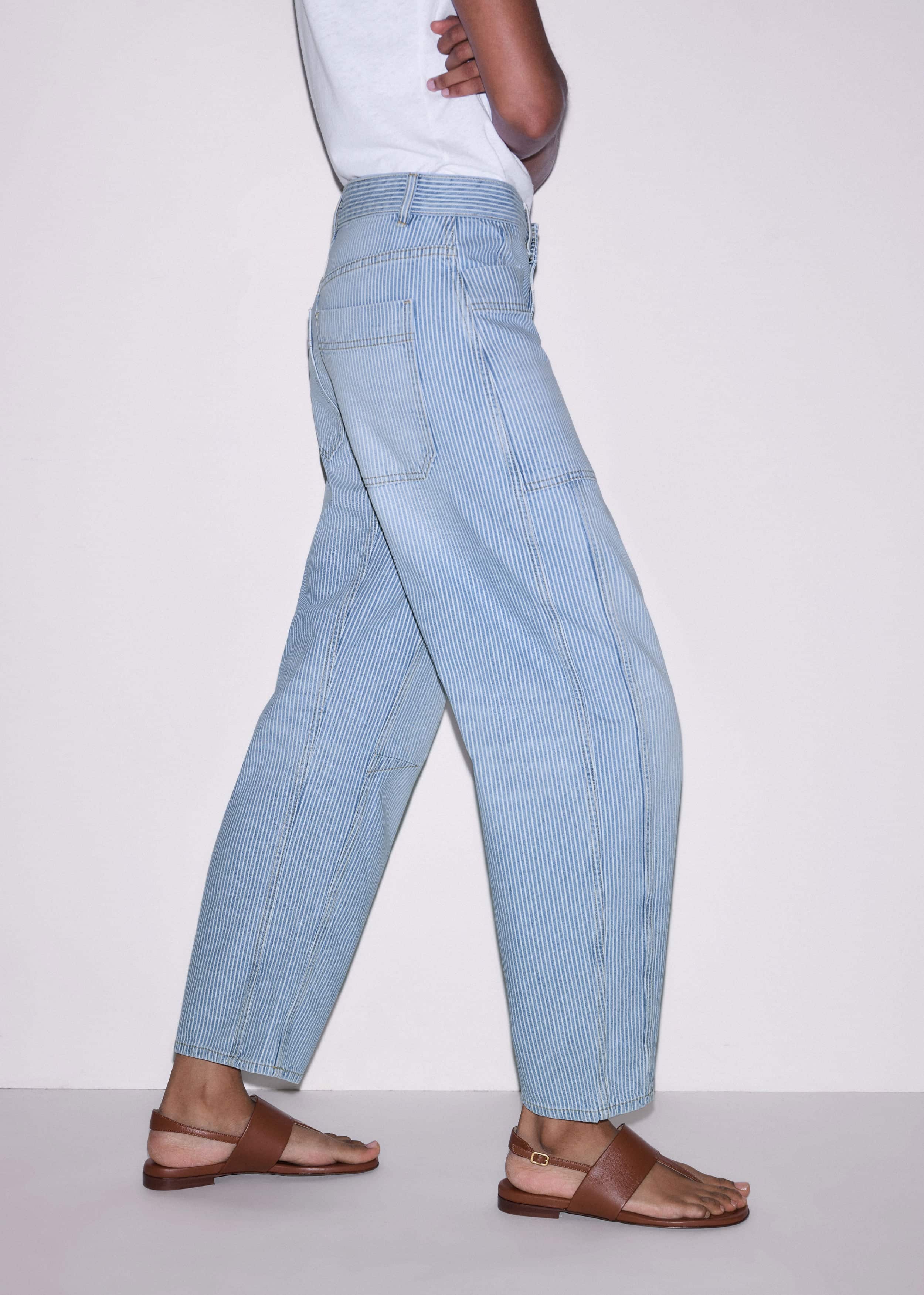Blue Micro Stripe Engineered Leg Jean meandem