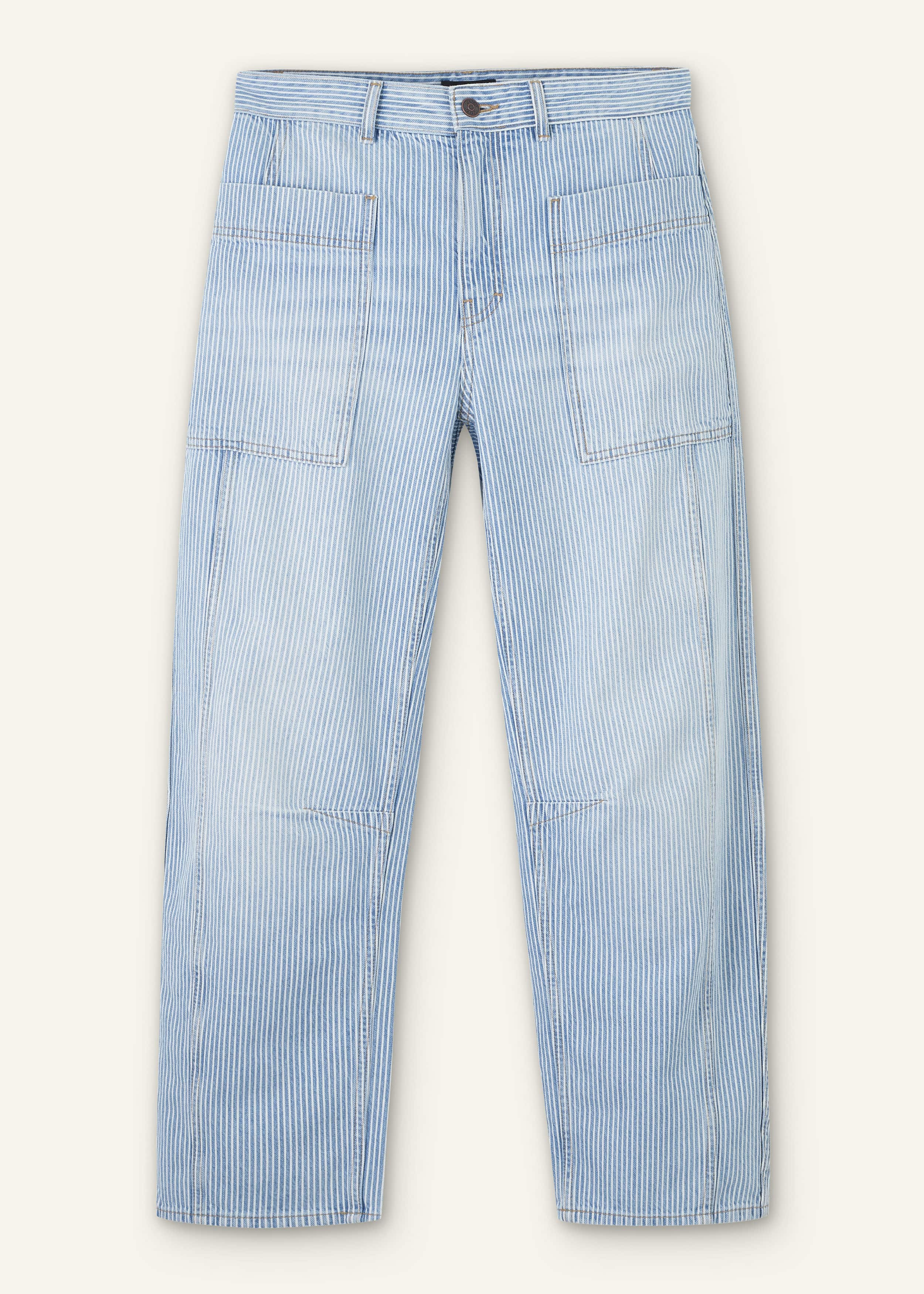Blue Micro Stripe Engineered Leg Jean meandem