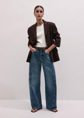 Mid Blue Exaggerated Tapered Jean meandem