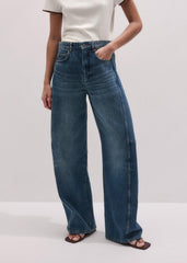 Mid Blue Exaggerated Tapered Jean meandem