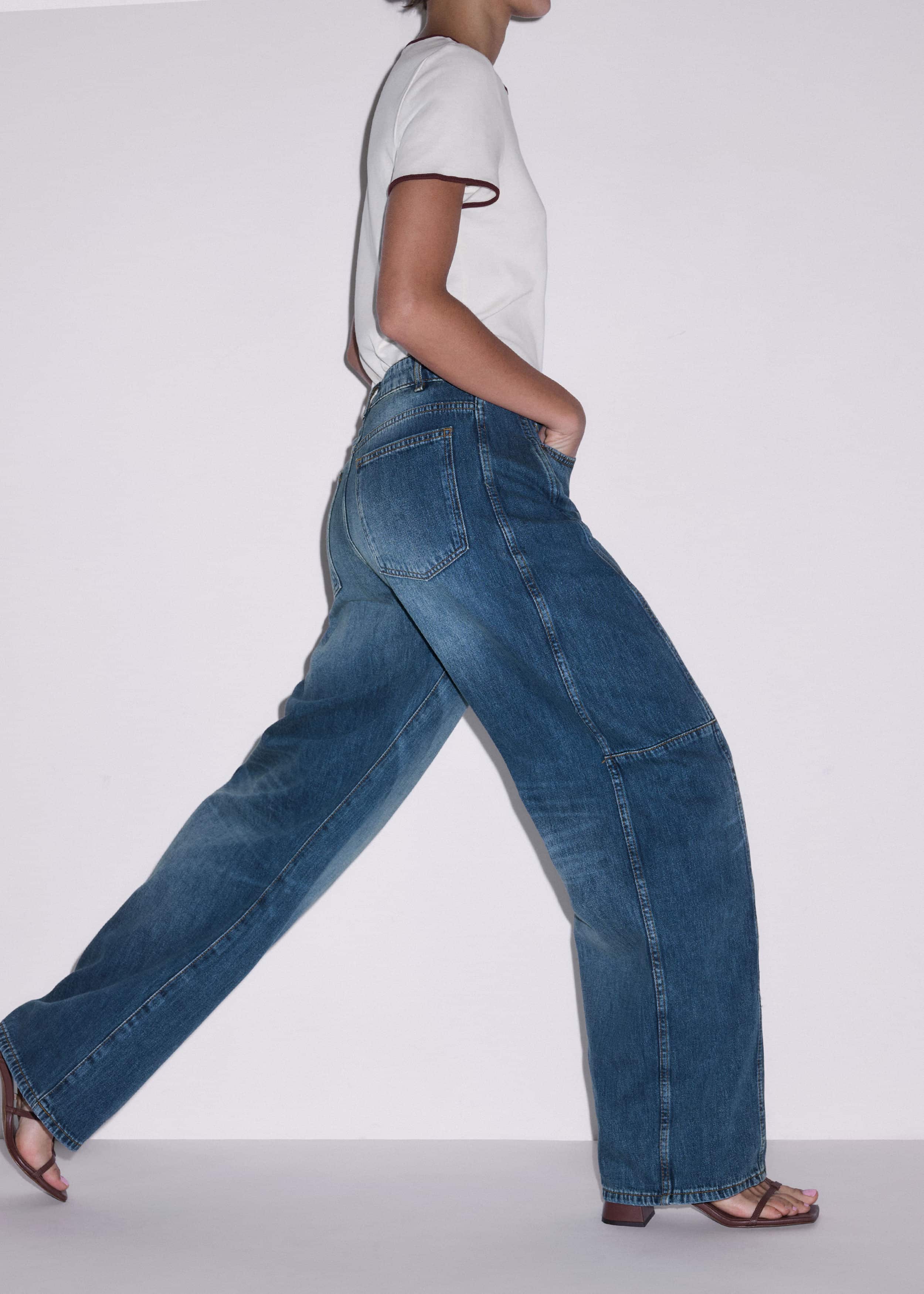 Mid Blue Exaggerated Tapered Jean meandem