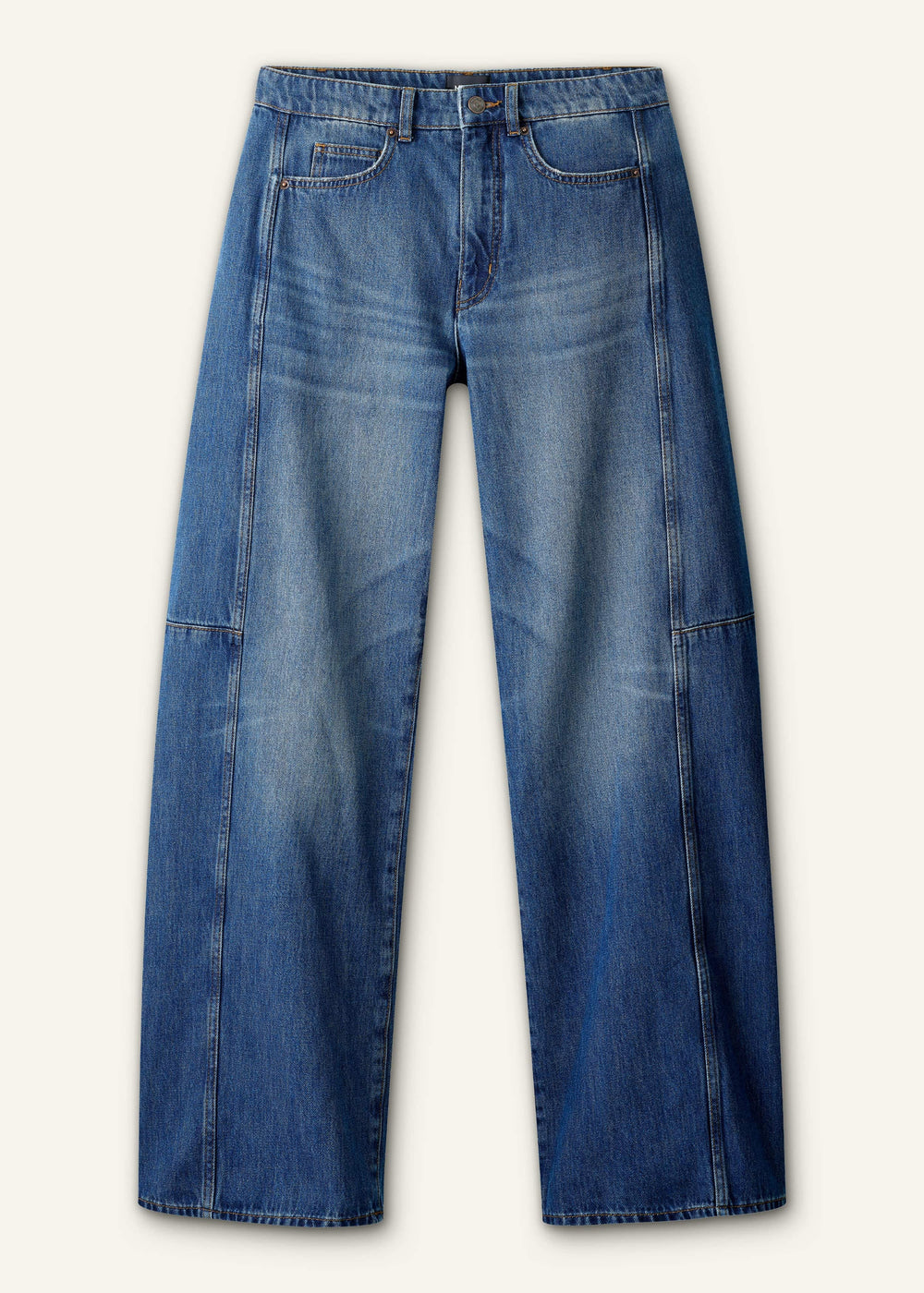 Mid Blue Exaggerated Tapered Jean meandem