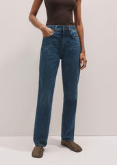 Blue Full-Length Straight Jean meandem