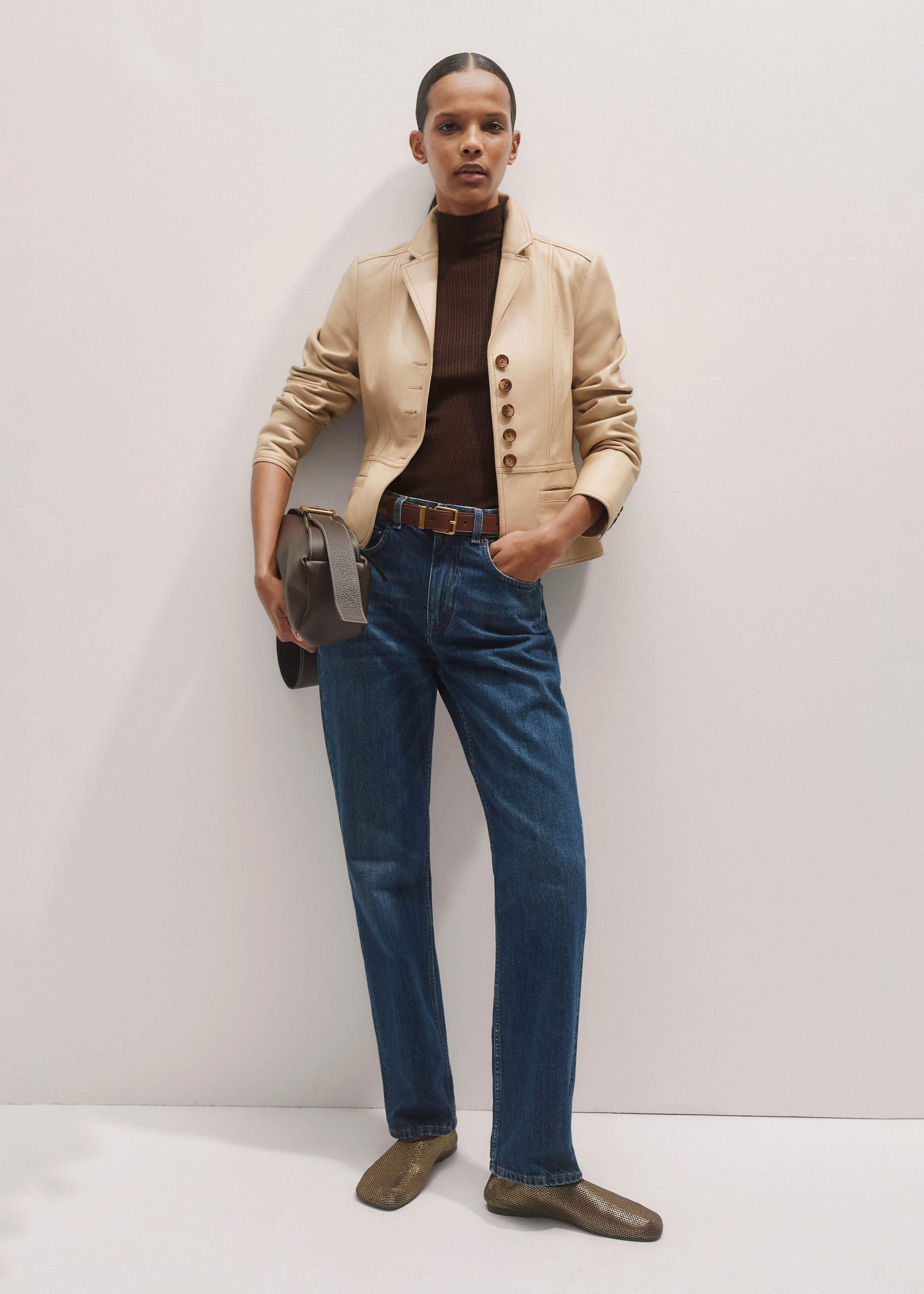 Blue Full-Length Straight Jean meandem