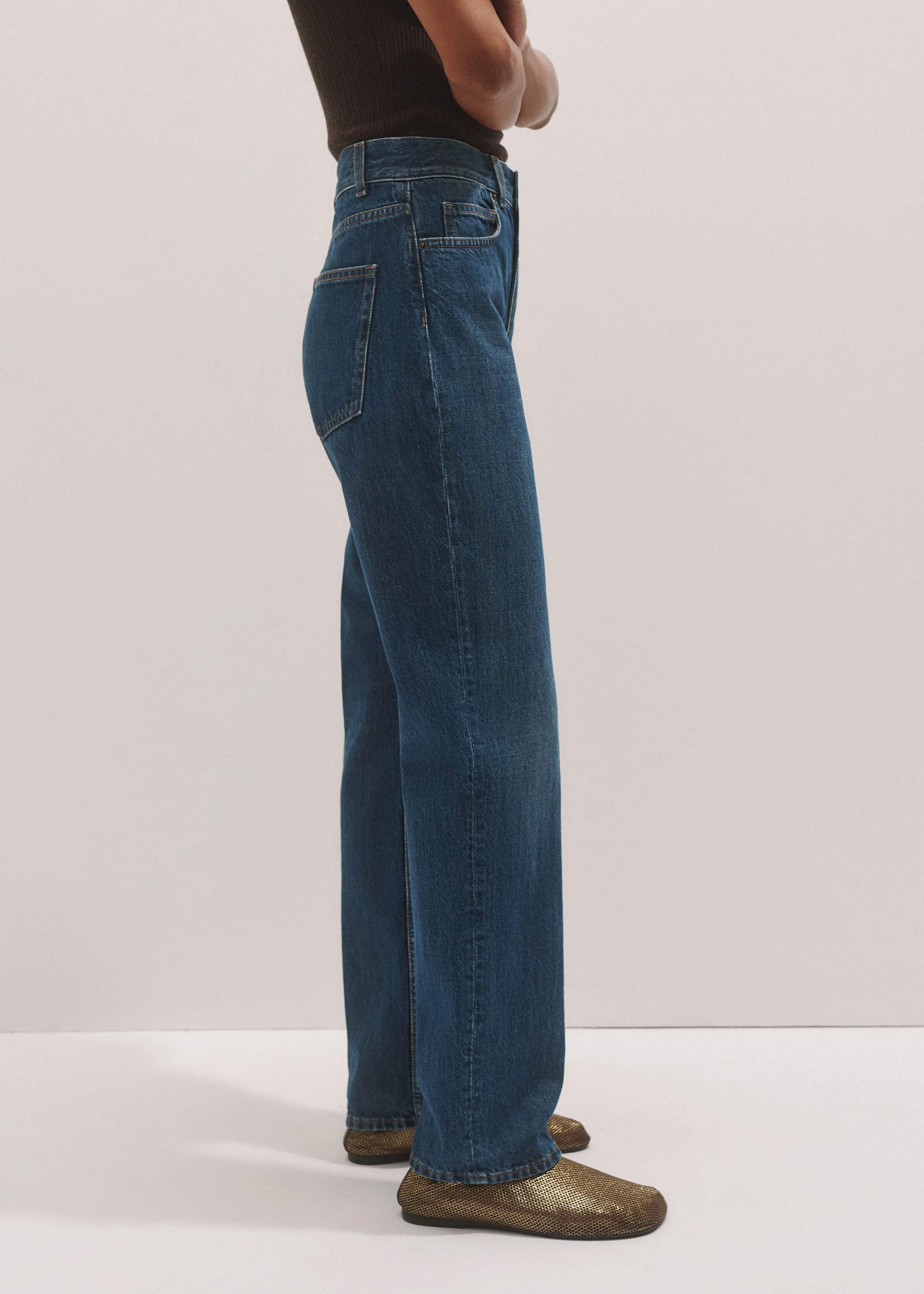 Blue Full-Length Straight Jean meandem