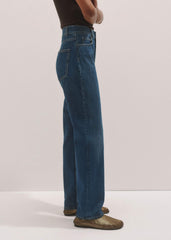 Blue Full-Length Straight Jean meandem