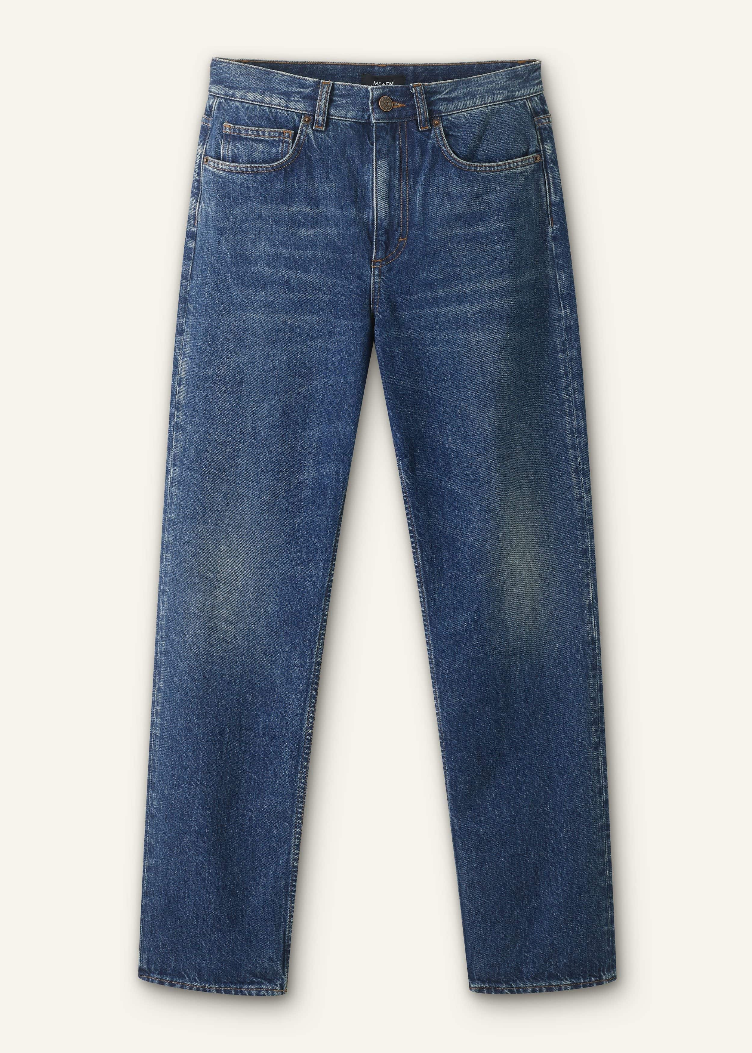 Blue Full-Length Straight Jean meandem